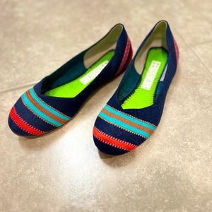 Rothy’s merino wool navy stripe 8.5